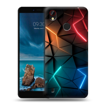 Силиконовый чехол на ZTE Blade A7 Vita с принтом Абстракция неон