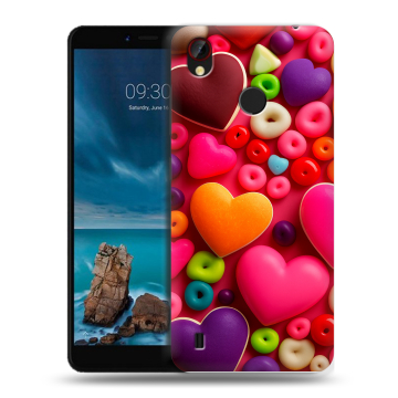 Силиконовый чехол на ZTE Blade A7 Vita с принтом Сердечки