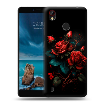 Силиконовый чехол на ZTE Blade A7 Vita с принтом Розы красные