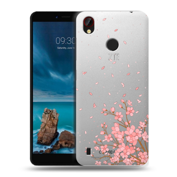 Силиконовый чехол на ZTE Blade A7 Vita с принтом Ветка сакуры