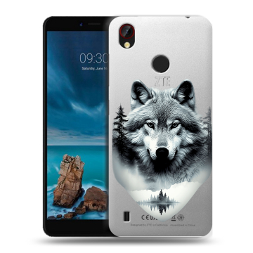 Силиконовый чехол на ZTE Blade A7 Vita с принтом Волк в лесу