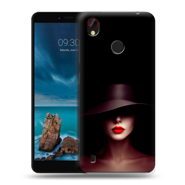 Силиконовый чехол на ZTE Blade A7 Vita с принтом Девушка в шляпе