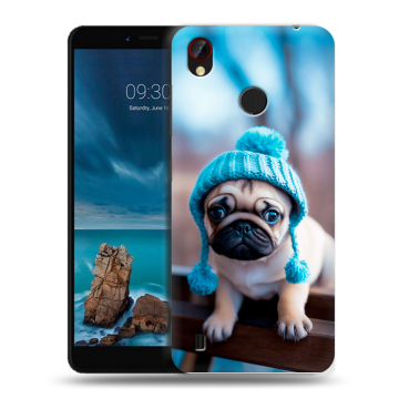 Силиконовый чехол на ZTE Blade A7 Vita с принтом Мопс в шапке