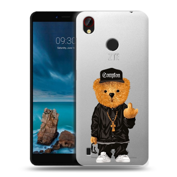 Силиконовый чехол на ZTE Blade A7 Vita с принтом Плюшевый медведь