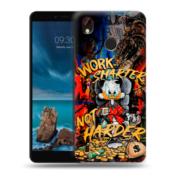 Силиконовый чехол на ZTE Blade A7 Vita с принтом Дональд Дак Деньги