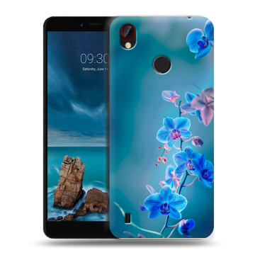 Силиконовый чехол на ZTE Blade A7 Vita с принтом Голубые цветы