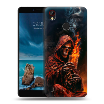 Силиконовый чехол на ZTE Blade A7 Vita с принтом Скелет и карты