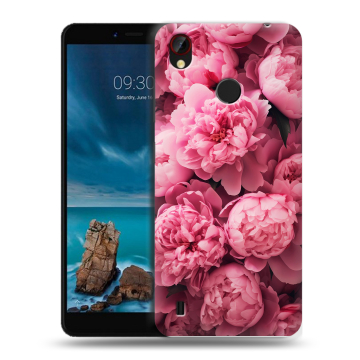 Силиконовый чехол на ZTE Blade A7 Vita с принтом цветы пионы