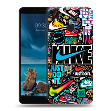 Силиконовый чехол на ZTE Blade A7 Vita с принтом найк nike черный Силиконовый чехол на ZTE Blade A7 Vita с принтом найк nike черный