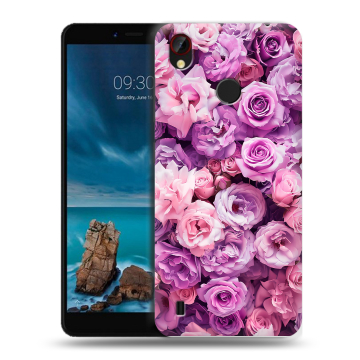 Силиконовый чехол на ZTE Blade A7 Vita с принтом лавандовые розы