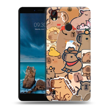 Силиконовый чехол на ZTE Blade A7 Vita с принтом капибара