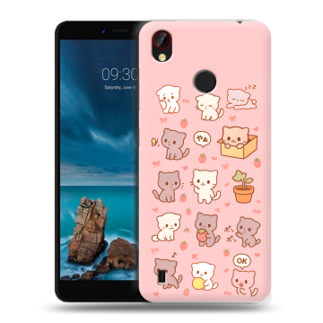 Силиконовый чехол на ZTE Blade A7 Vita с принтом Hello Kitty Хелоу Кити