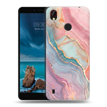 Силиконовый чехол на ZTE Blade A7 Vita с принтом розовый мрамор
