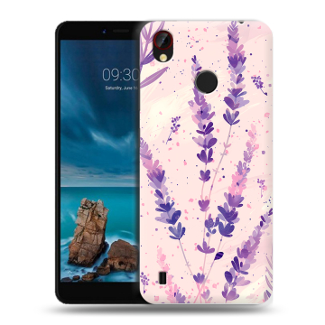 Силиконовый чехол на ZTE Blade A7 Vita с принтом цветы лаванда