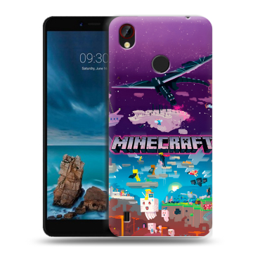 Силиконовый чехол на ZTE Blade A7 Vita с принтом Майнкрафт Minecraft