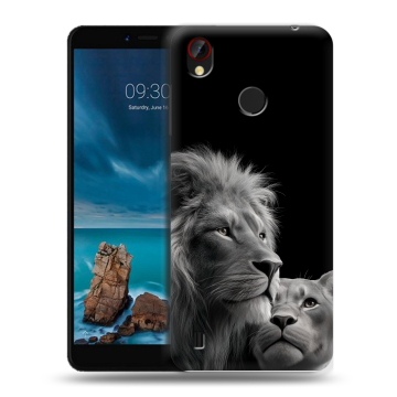 Силиконовый чехол на ZTE Blade A7 Vita с принтом Лев кошки