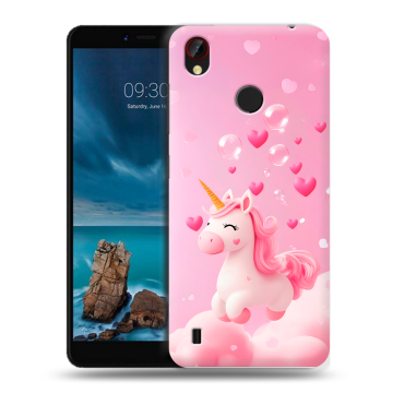 Силиконовый чехол на ZTE Blade A7 Vita с принтом Единорог