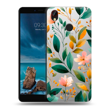 Силиконовый чехол на ZTE Blade A7 Vita с принтом Цветы паттерн
