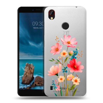 Силиконовый чехол на ZTE Blade A7 Vita с принтом Цветы