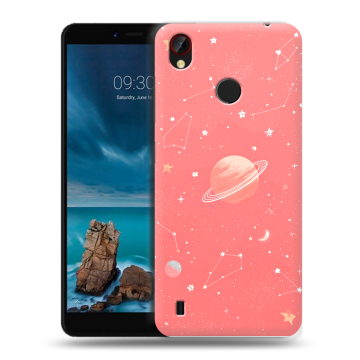 Силиконовый чехол на ZTE Blade A7 Vita с принтом Розовый космос