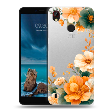 Силиконовый чехол на ZTE Blade A7 Vita с принтом Цветы принт