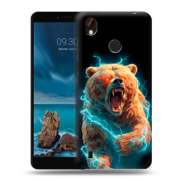 Силиконовый чехол на ZTE Blade A7 Vita с принтом Медведь