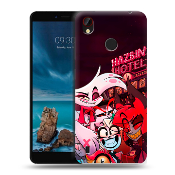 Силиконовый чехол на ZTE Blade A7 Vita с принтом Hazbin Hotel Отель Хазбин