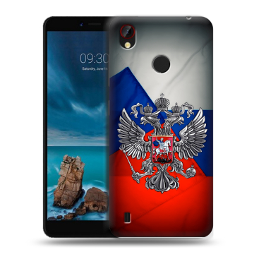 Силиконовый чехол на ZTE Blade A7 Vita с принтом Флаг России