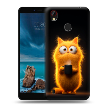 Силиконовый чехол на ZTE Blade A7 Vita с принтом Смешной кот