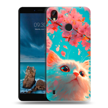 Силиконовый чехол на ZTE Blade A7 Vita с принтом Красивый кот