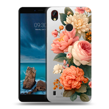 Силиконовый чехол на ZTE Blade A7 Vita с принтом цветы