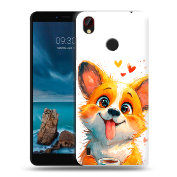 Силиконовый чехол на ZTE Blade A7 Vita с принтом корги