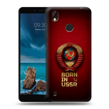 Силиконовый чехол на ZTE Blade A7 Vita с принтом Флаг Герб СССР