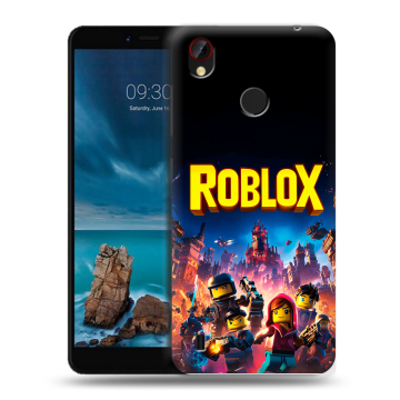 Силиконовый чехол на ZTE Blade A7 Vita с принтом Roblox Роблокс