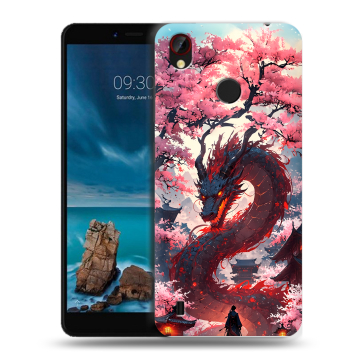 Силиконовый чехол на ZTE Blade A7 Vita с принтом Дракон Японский