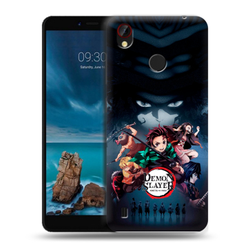 Силиконовый чехол на ZTE Blade A7 Vita с принтом Demon Slayer Клинок рассекающий демонов