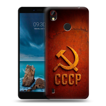 Силиконовый чехол на ZTE Blade A7 Vita с принтом Флаг Герб СССР
