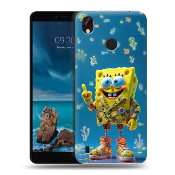 Силиконовый чехол на ZTE Blade A7 Vita с принтом Спанч боб Спанчбоб