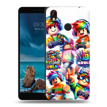Силиконовый чехол на ZTE Blade A7 Vita с принтом Roblox Роблокс