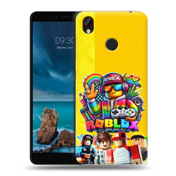 Силиконовый чехол на ZTE Blade A7 Vita с принтом Roblox Роблокс
