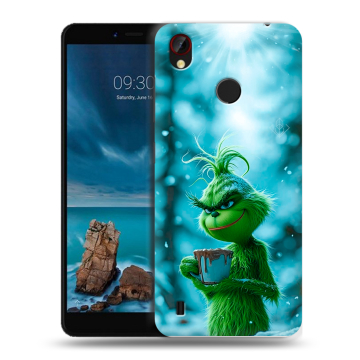 Силиконовый чехол на ZTE Blade A7 Vita с принтом Новый год гринч