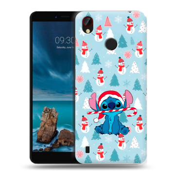 Силиконовый чехол на ZTE Blade A7 Vita с принтом Стич Новый год