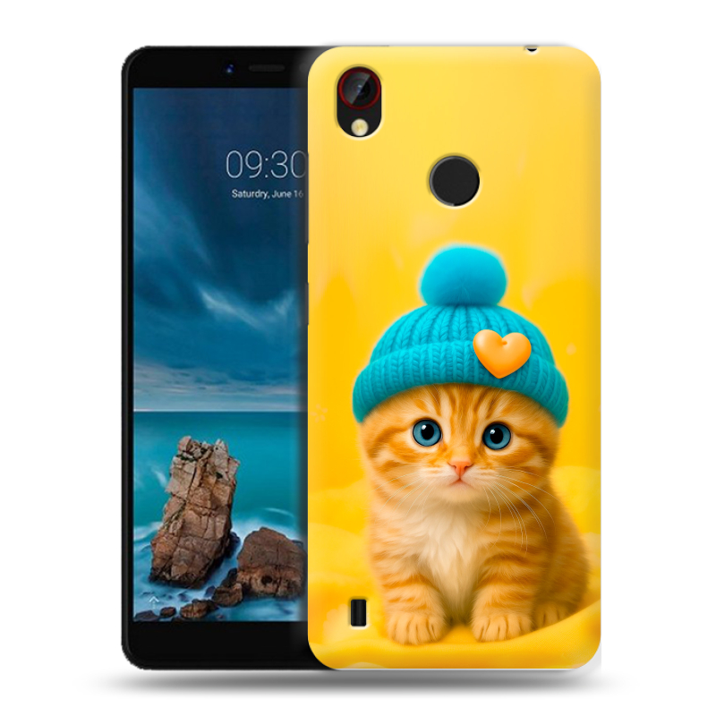 Силиконовый чехол на ZTE Blade A7 Vita с принтом Котенок в шапке Силиконовый чехол на ZTE Blade A7 Vita с принтом Котенок в шапке