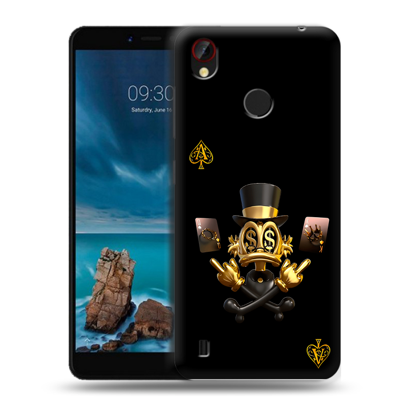Силиконовый чехол на ZTE Blade A7 Vita с принтом Золотой скрудж макдак Силиконовый чехол на ZTE Blade A7 Vita с принтом Золотой скрудж макдак