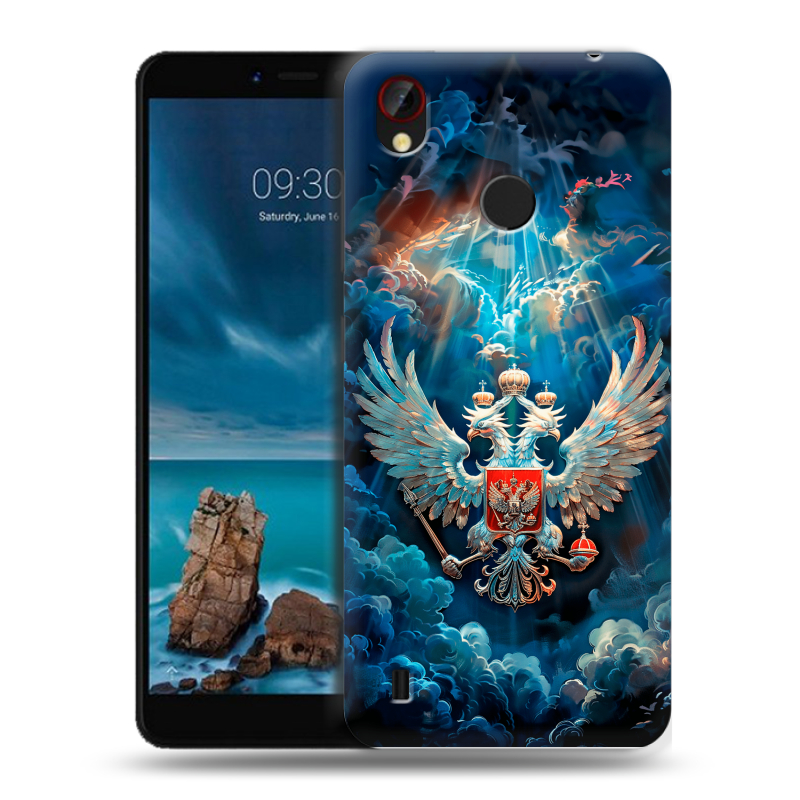 Силиконовый чехол на ZTE Blade A7 Vita с принтом Герб флаг России Силиконовый чехол на ZTE Blade A7 Vita с принтом Герб флаг России