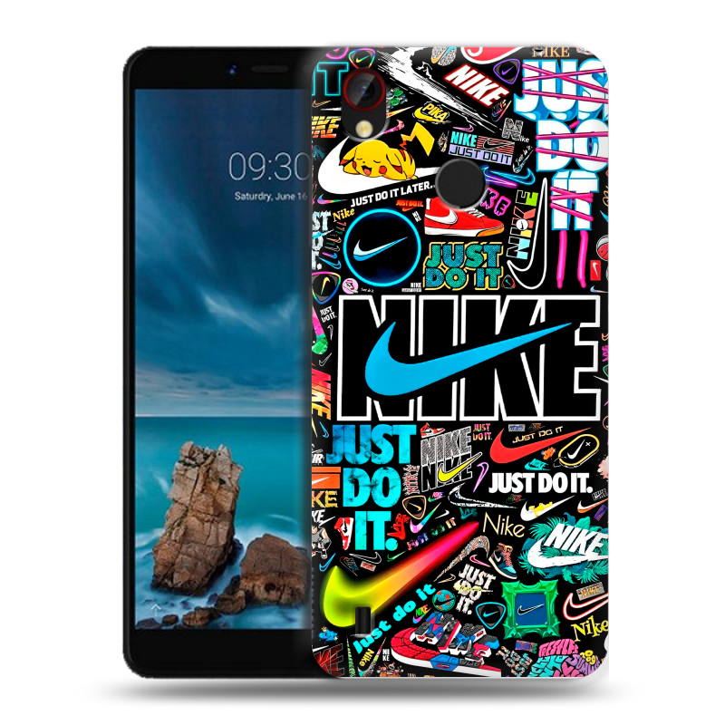 Силиконовый чехол на ZTE Blade A7 Vita с принтом найк nike черный Силиконовый чехол на ZTE Blade A7 Vita с принтом найк nike черный