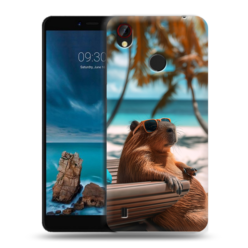 Силиконовый чехол на ZTE Blade A7 Vita с принтом Капибара Силиконовый чехол на ZTE Blade A7 Vita с принтом Капибара