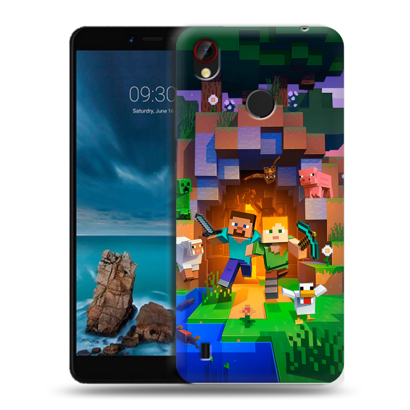 Силиконовый чехол на ZTE Blade A7 Vita с принтом Майнкрафт Minecraft Силиконовый чехол на ZTE Blade A7 Vita с принтом Майнкрафт Minecraft