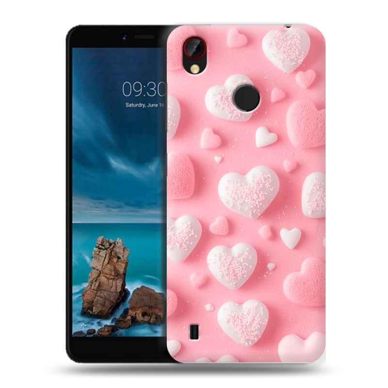 Силиконовый чехол на ZTE Blade A7 Vita с принтом Сердечки Силиконовый чехол на ZTE Blade A7 Vita с принтом Сердечки