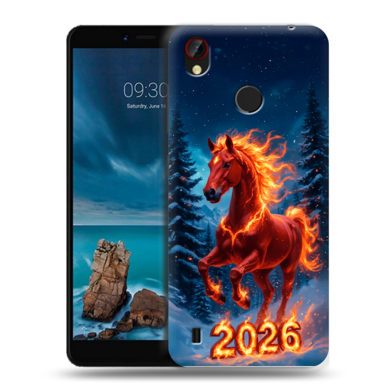 Силиконовый чехол на ZTE Blade A7 Vita с принтом Новый год коня Силиконовый чехол на ZTE Blade A7 Vita с принтом Новый год коня